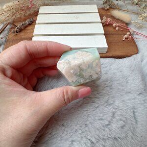 Gorgeous Extra Small Green Flower Agate Gusher | Green Flower Agate Free Form